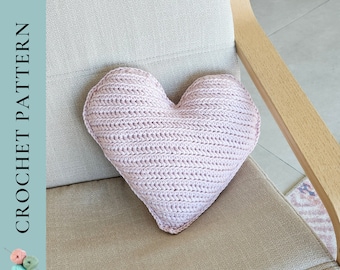 CROCHET PATTERN Heart Pillow Crochet Pattern, Crochet Heart Pattern, Valentine Crochet Pattern, PDF Instant Download