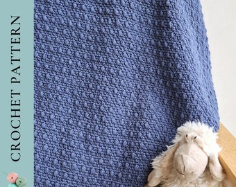 CROCHET PATTERN Moss Stitch Blanket Pattern, Corner to Corner Crochet Baby Blanket, PDF Instant Download