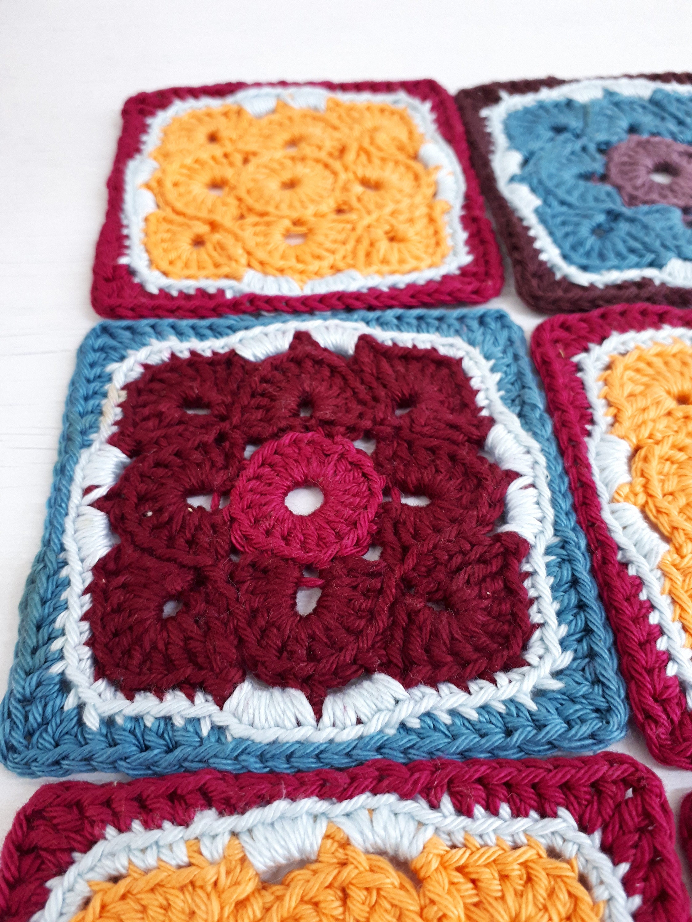 Granny Square Coaster Written Pattern PDF CROCHET PATTERN Kits & How To