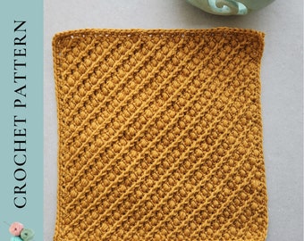 CROCHET PATTERN Blanket Square Pattern, C2C Cables & Beans Stitch Crochet Pattern, Corner to Corner Blanket Stitch, PDF Download Pattern