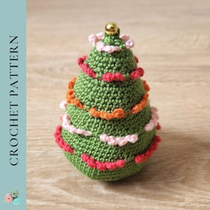 CROCHET PATTERN Christmas Tree with Garland Pattern, Crochet Christmas Tree Ornament Pattern, PDF Digital Download