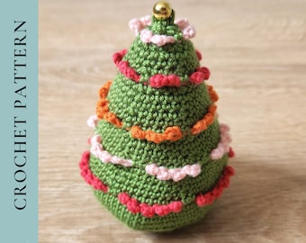 CROCHET PATTERN Christmas Tree with Garland Pattern, Crochet Christmas Tree Ornament Pattern, PDF Digital Download