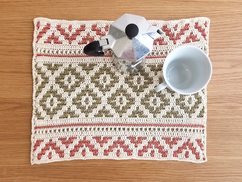 CROCHET PATTERN Bohemian Placemat Pattern, Crochet Mosaic Placemat Pattern, Crochet Home Decor Pattern, PDF Instant Digital Download bild 2