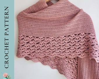 CROCHET PATTERN Crochet Shawl Pattern, Lace Shawl Pattern, Crochet Wrap Pattern, PDF Instant Download