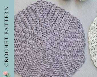 Doily CROCHET PATTERN, Easy Crochet Doily, Crochet Placemat Pattern, Round Placemat Crochet Pattern, PDF Digital Download