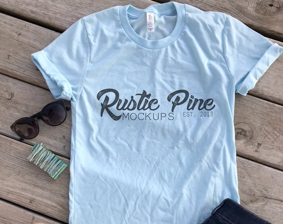 Bella Canvas 3001 Heather Ice Blue Unisex T-Shirt MockupT-Shirt