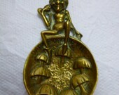 Old solid, brass 1950 39 s, Dartmoor Pixie tea caddy spoon,
