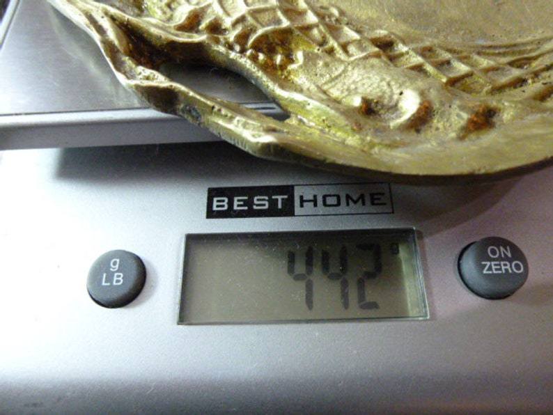 Vintage French Brass cigar Ashtray,rare collectible sculpture ashtray fishing motiv,