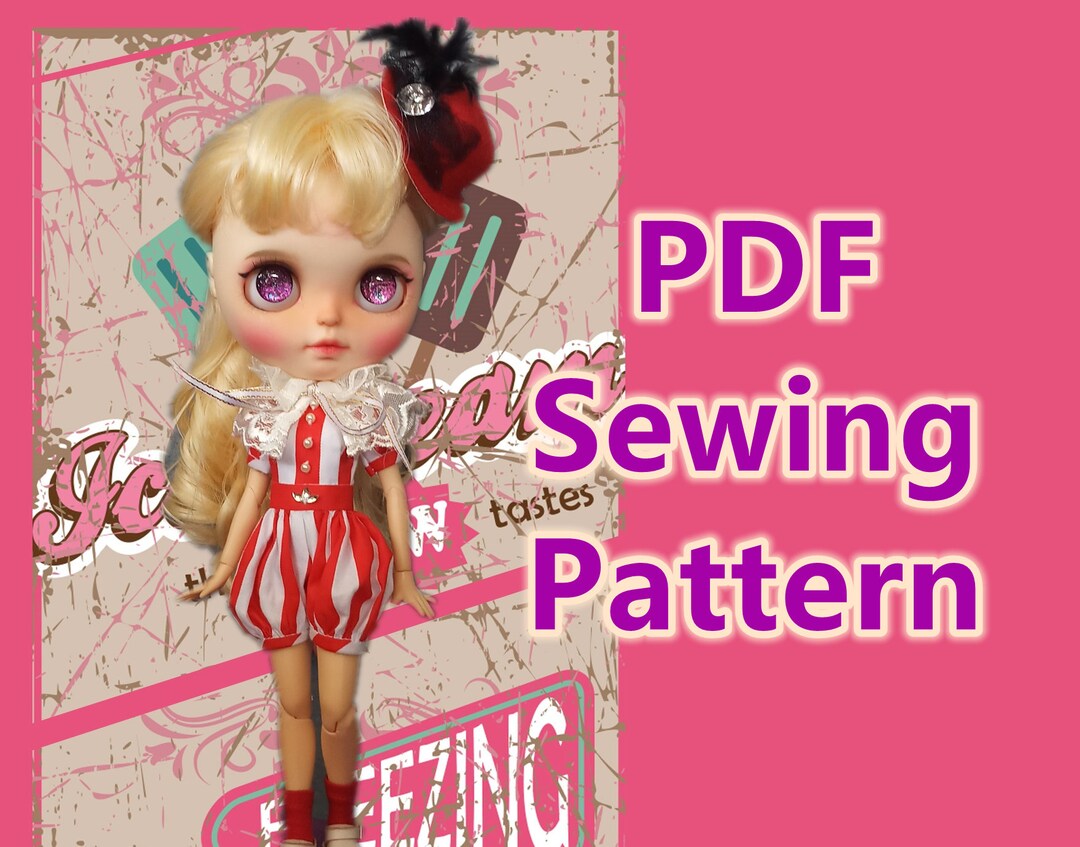 Pullip Pattern Pdf Sewing Pattern for Blythe/pullip/azone Doll : B03 Romper (video ...
