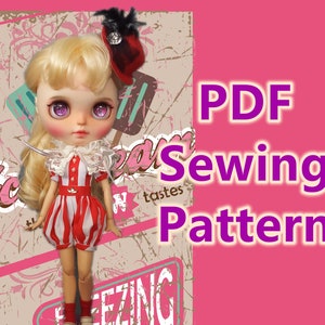 Pdf Sewing pattern for Blythe/Pullip/Azone Doll : B03 Romper  (video tutorial link in description)