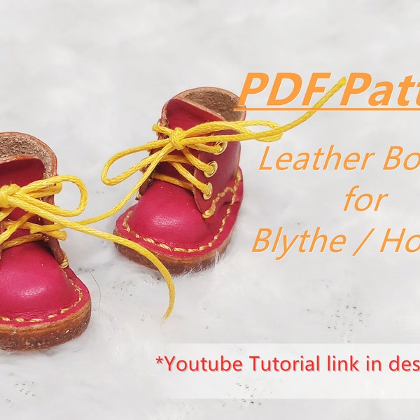 Pdf Patrones de zapatos para muñecas Blythe/Holala y similares: Botas de cuero