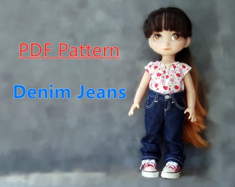 Pdf sewing patterns for 16&quot; Animator Dolls : Jeans A07  (video tutorial link in description)