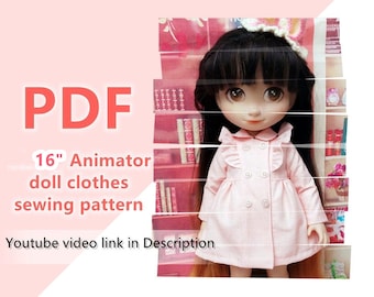 Pdf sewing patterns for 16&quot; Animator Doll: A12  (video tutorial link in description)