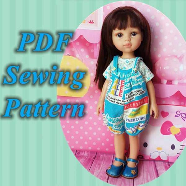 Pdf sewing patterns for Paola Reina Dolls : PR04 Romper with tops(video tutorial link in description)