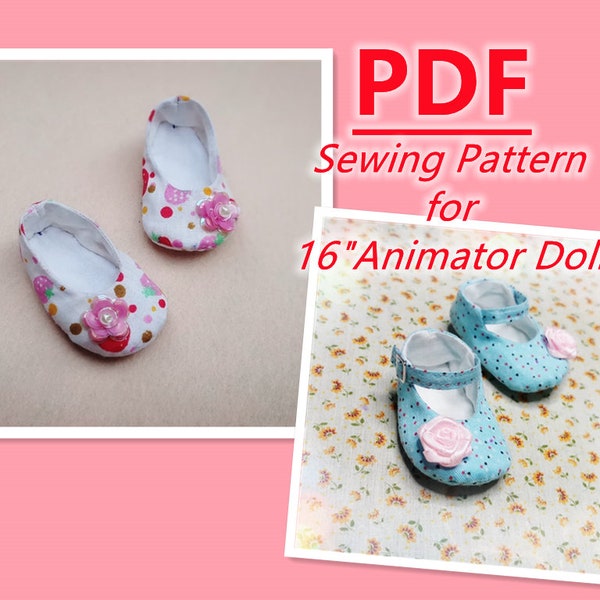 Pdf sewing patterns for Animator Dolls : Shoe Pattern (video tutorial link in description)