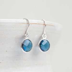 Blue Topaz Earrings, 925 Sterling Silver