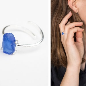 Blue Sea glass ring