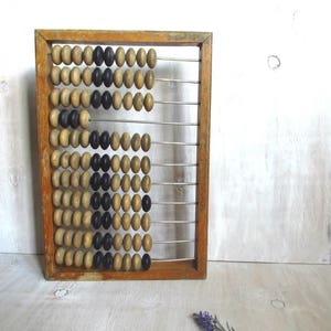 Ábaco de madera con cuentas de madera, regalo antiguo y raro