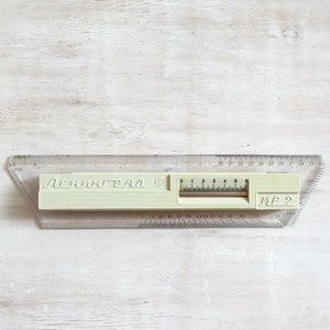 Righello da ingegnere con rotelle parallele, vecchio, raro regalo sovietico d'epoca per lui