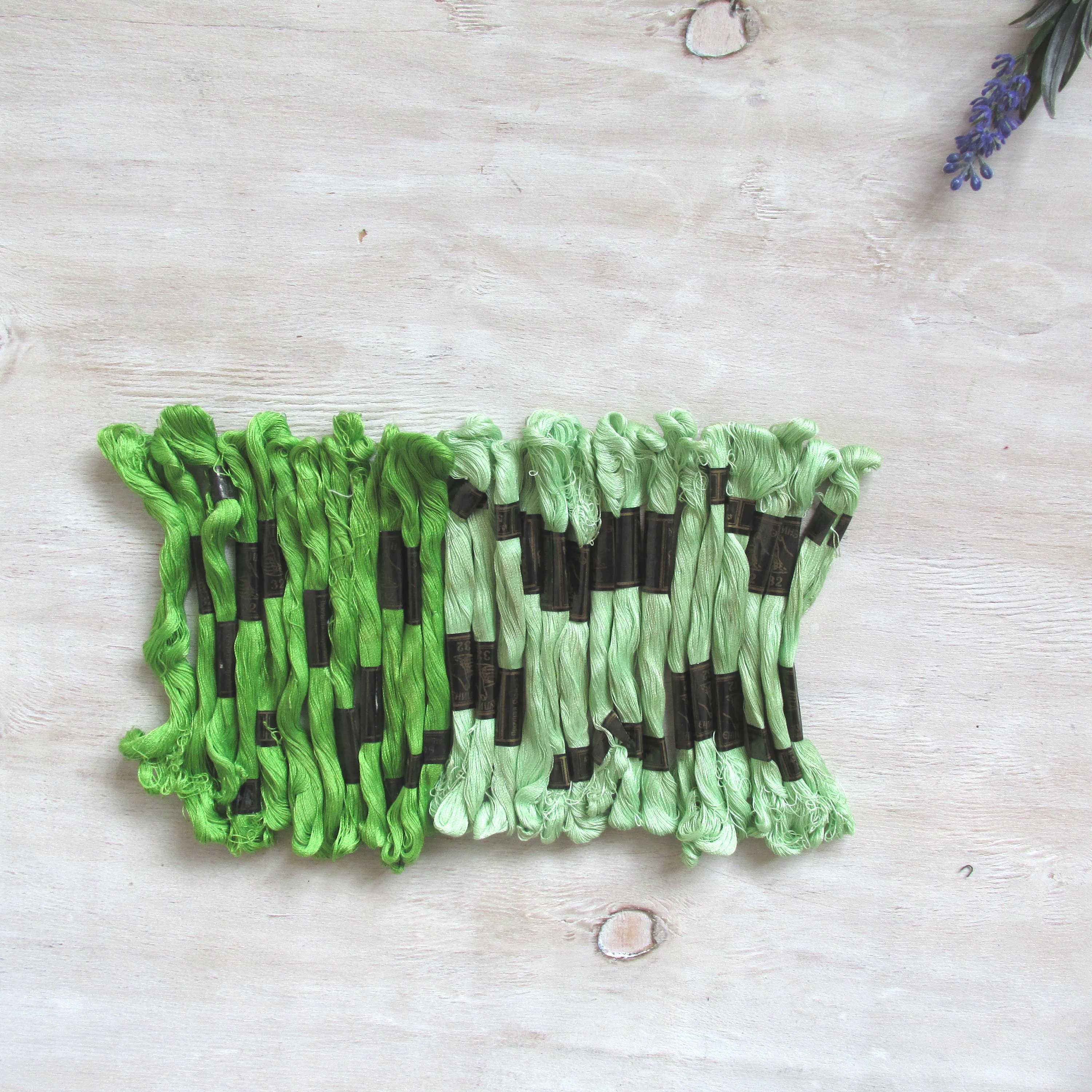 Vintage Floss Embroidery Thread Green Olive Mint Etsy