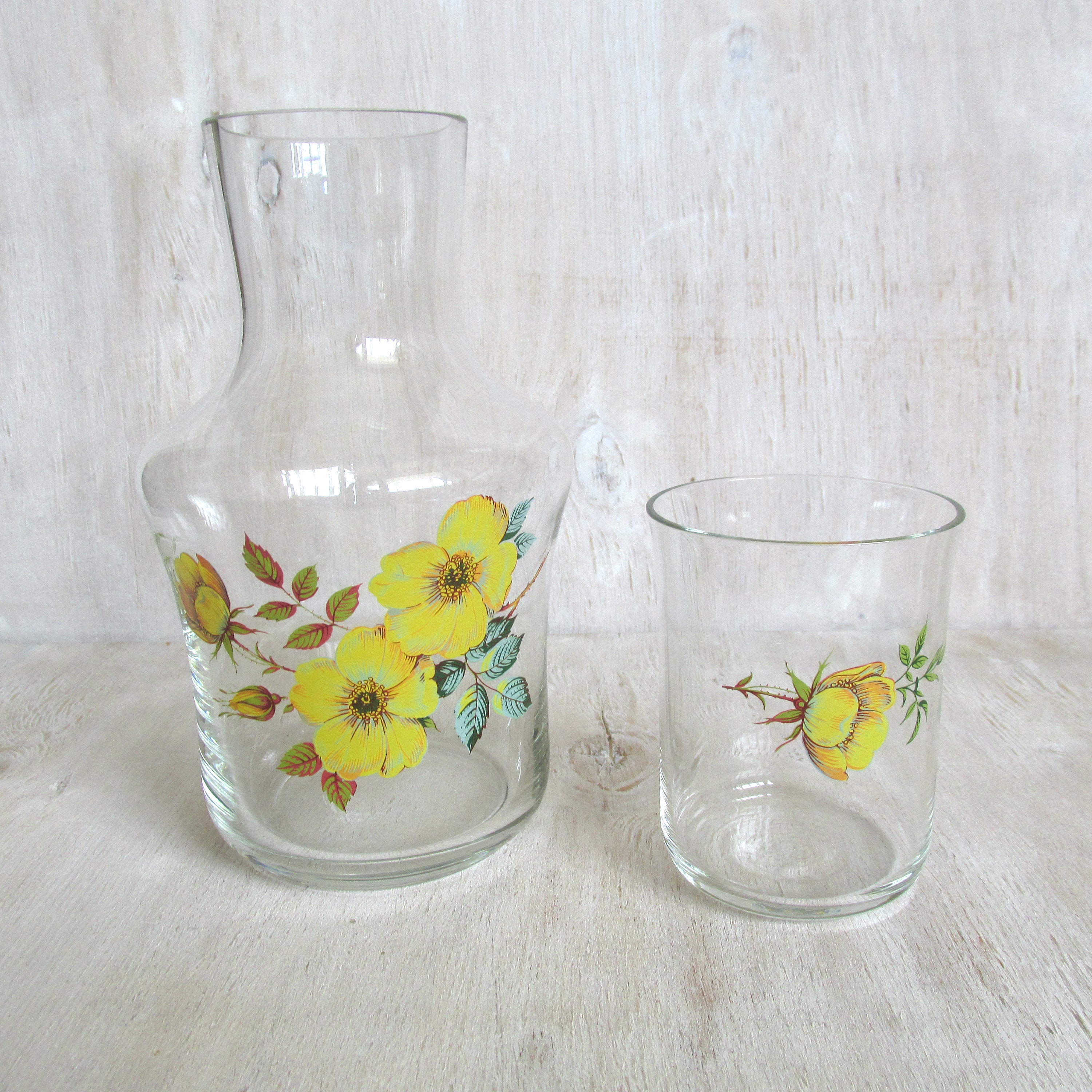 Glass Decanter Water Carafe Drinking Set Soviet Vintage Etsy UK