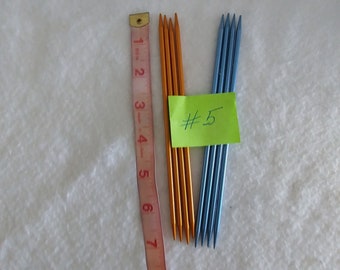 US Size 5 Double-Ended 7" Aluminum Knitting Needles (sets of 2)  (vintage and/or used)