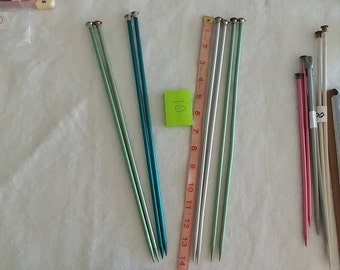 Us Size 10 Aluminum Knitting Needles 14" (Vintage and/or Used)