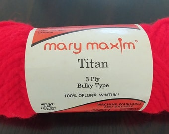 Mary Maxim Titan 3 ply Bulky Yarn / 100% Acrylic