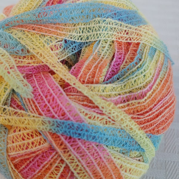 Rainbow Novelty Ribbon Yarn