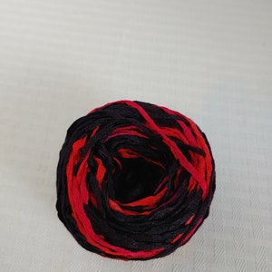 Red & Black Nylon Novelty Ribbon Yarn