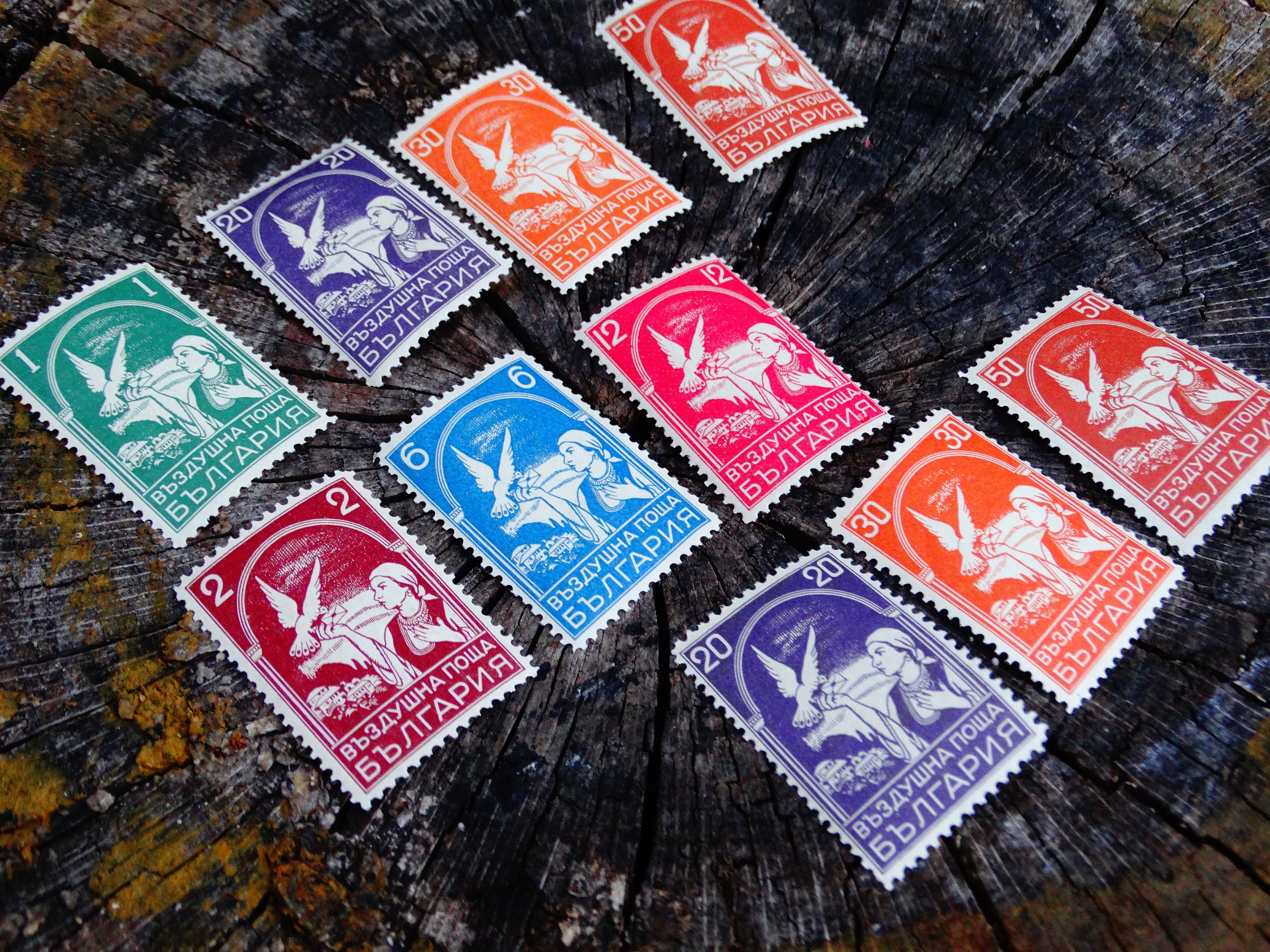 Antiguo sello de franqueo colección conjunto de sellos Etsy