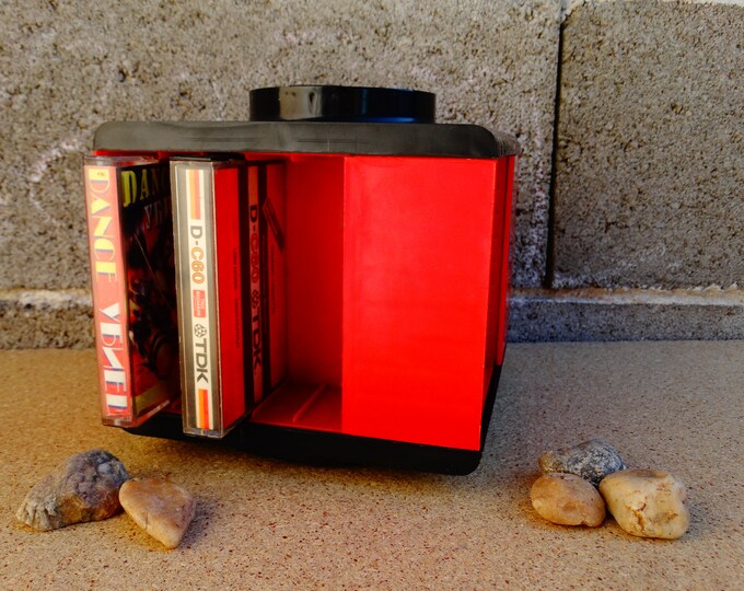 Red Color Cassette Holder Vintage Plastic Cassette Tape Etsy