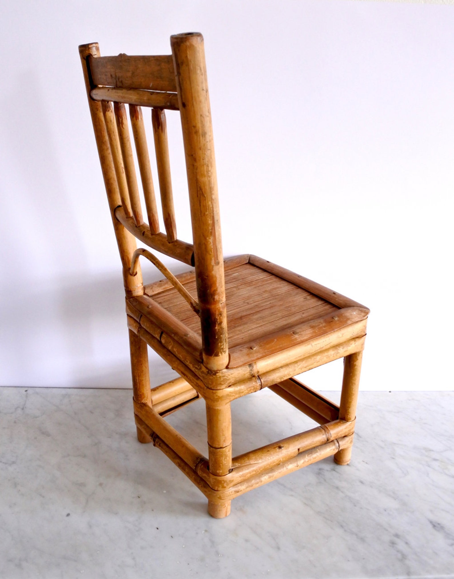 Vintage Bamboo Chair Kids Furniture Retro Bohemian Decor Etsy
