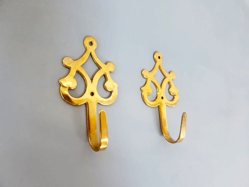 Vintage Gold Coat Hooks Victorian Style Wall Hollywood Regency Hanging Towel Hook