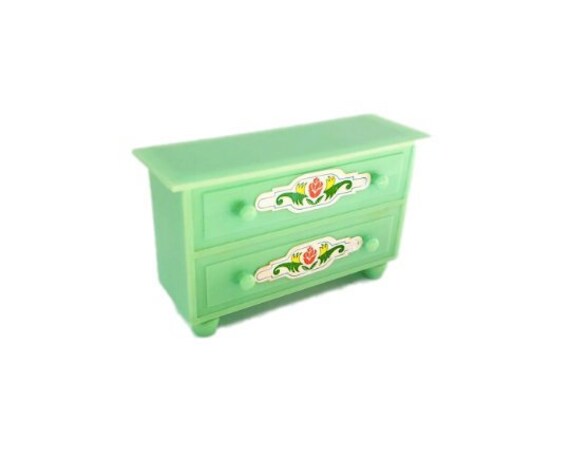 Vintage Miniature Doll House Dresser West Germany Mint Green Furniture Lundby Mid Century Doll House Bedroom Furniture