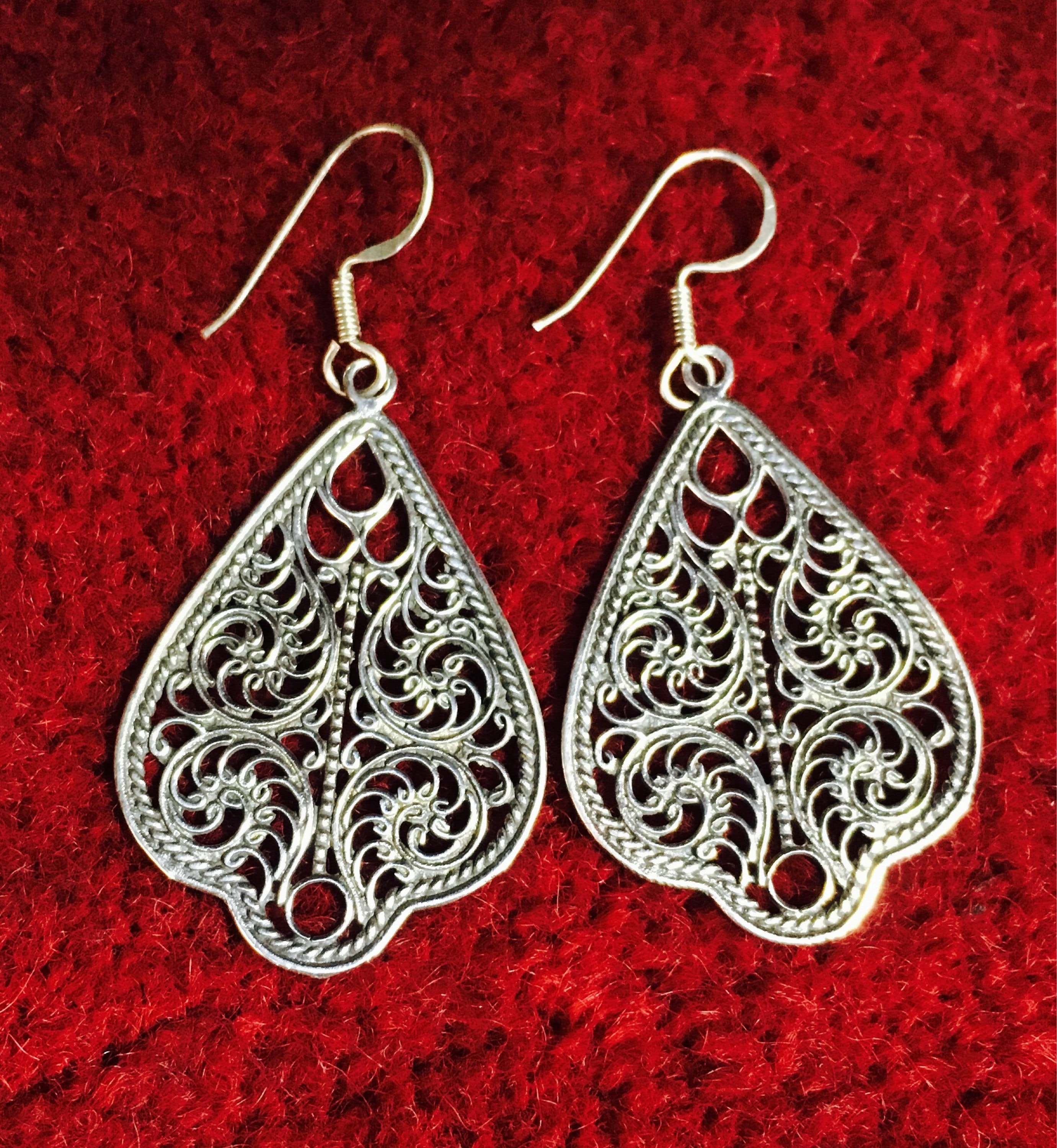 925 Sterling Silver Filigree Earrings Drop dangle earrings Etsy