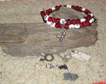 Bracelet d'allaitement Personnalisable Perles en verre rouge