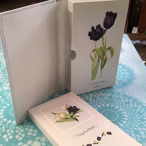 Tulipe noire vintage - Ensemble de papeterie Marjolein Bastin avec carnet et livret d'archives