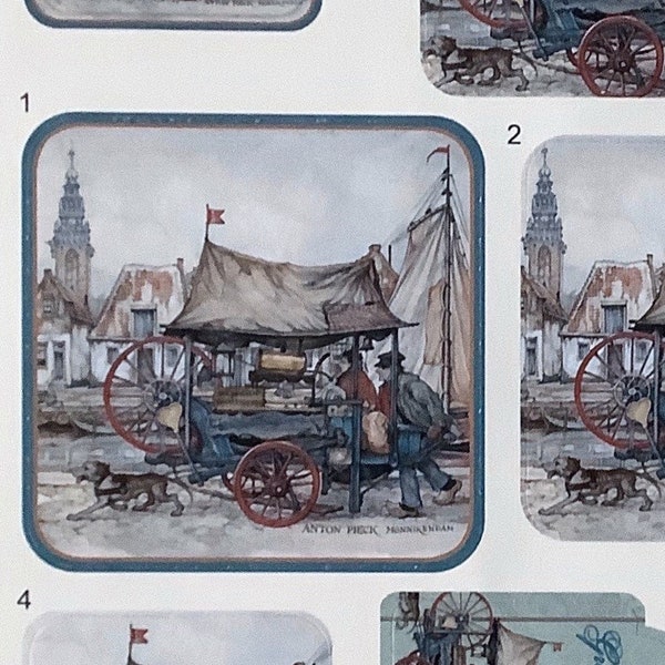 Page d'Anton Pieck de découpes pour la fabrication de cartes pyramidales 3D et d'autres projets de papier