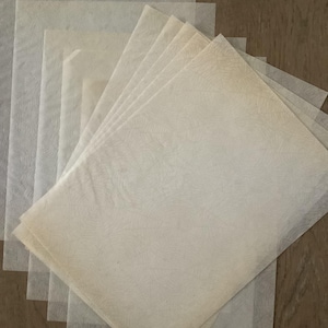 Conjuntos de papel glassine antigos – envelhecidos com pátina natural para técnicas mistas, artesanato em papel, encadernação de livros e diários de arte