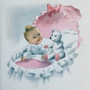 Set of Four Vintage Dutch Baby Cards - Birth Announcement Cards
