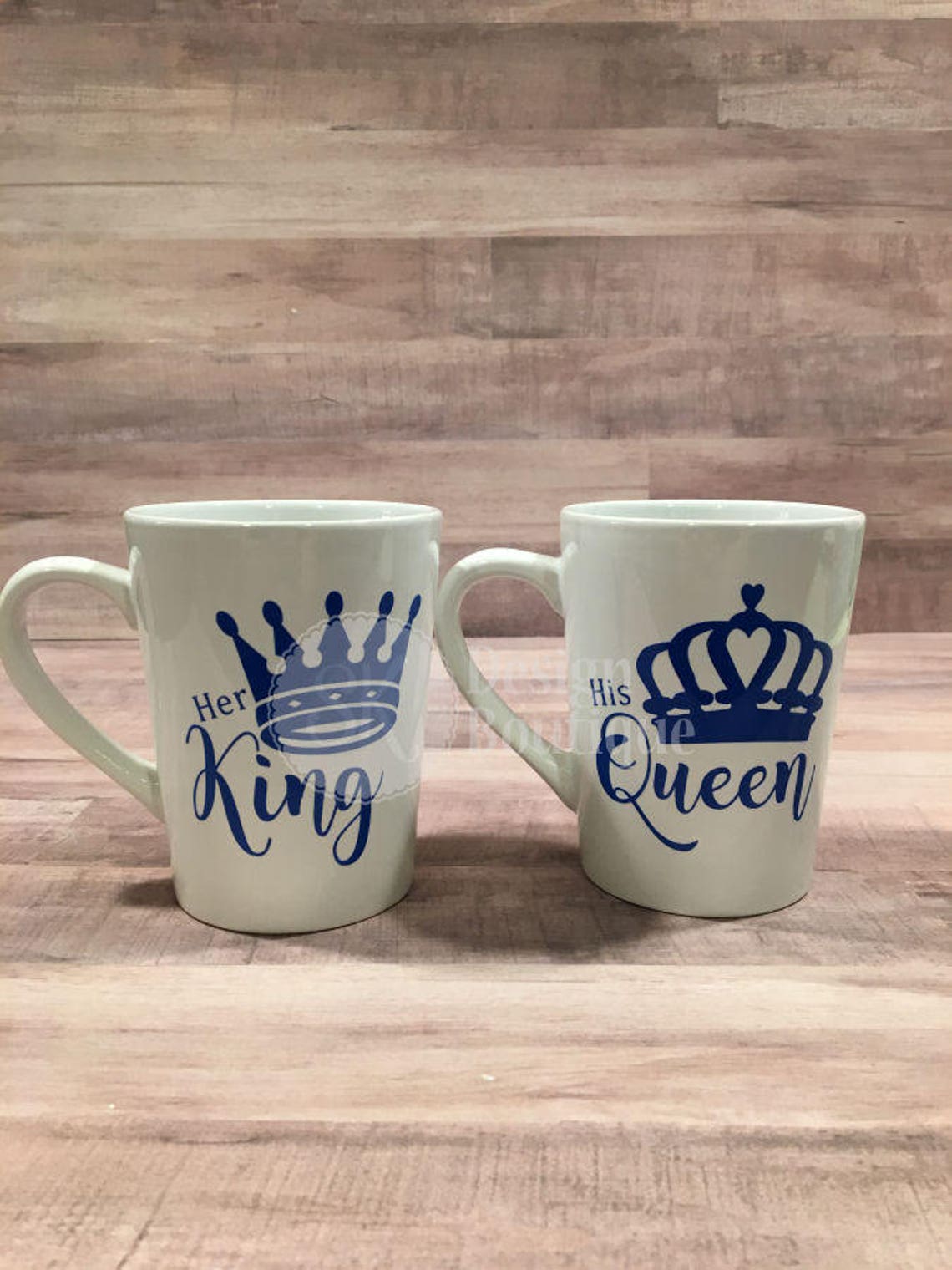 King & Queen Coffee Mug Cup Set His Queen Her King Matching Etsy