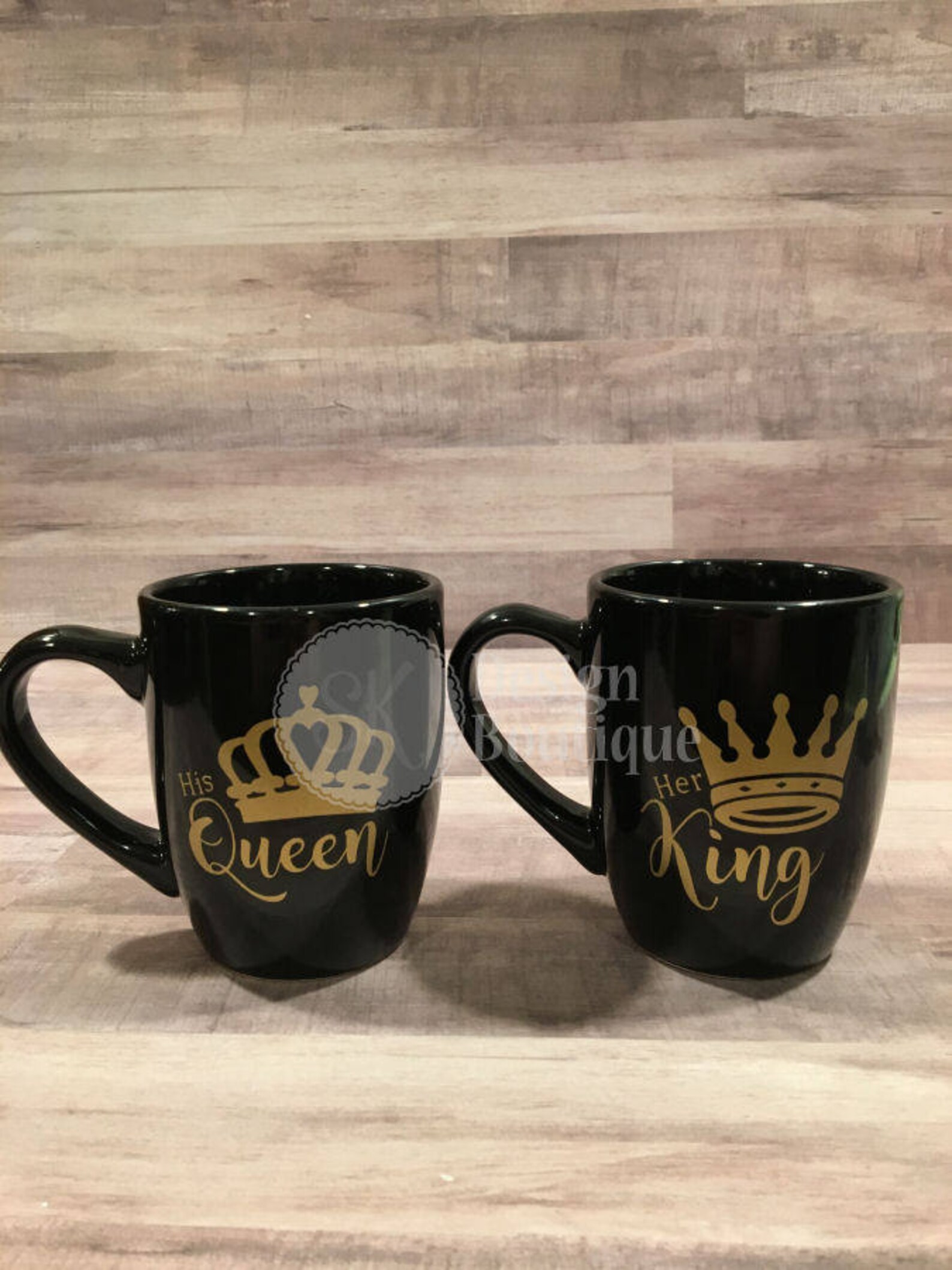 King & Queen Coffee Mug Cup Set His Queen Her King Matching Etsy