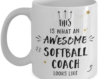 Softball Coach Gift – Softball Coach Mug – Softball Coaching Appreciation – Thank-You Gift – For Men – For Women