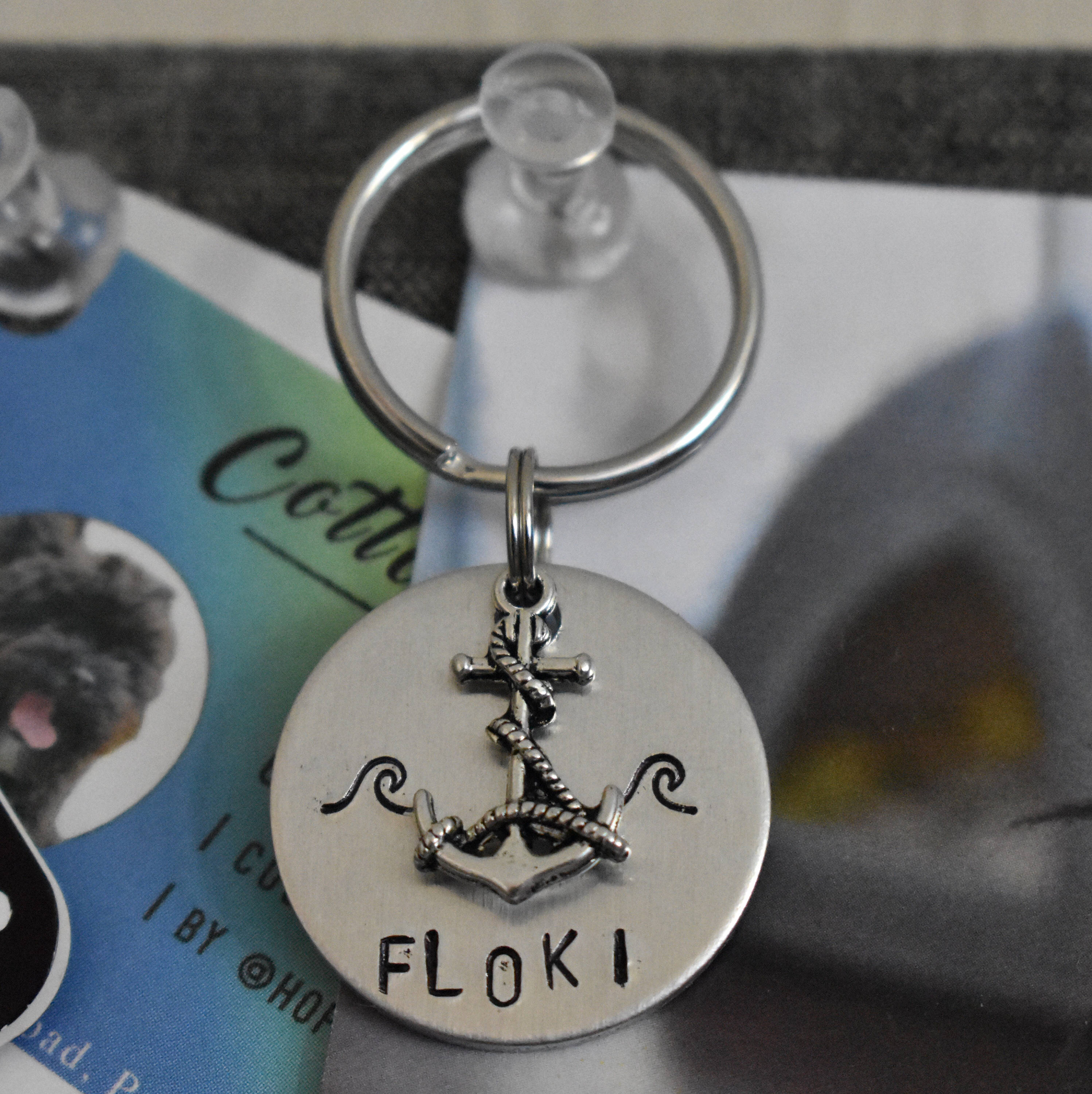 Anchor Dog Tag Nautical Dog Tag Waves Dog Tag Beach Dog Etsy