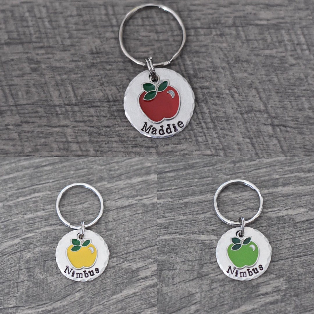 Apple Dog Tag Apple Pet Tag Fall Pet Tag Teacher Dog Tag Etsy
