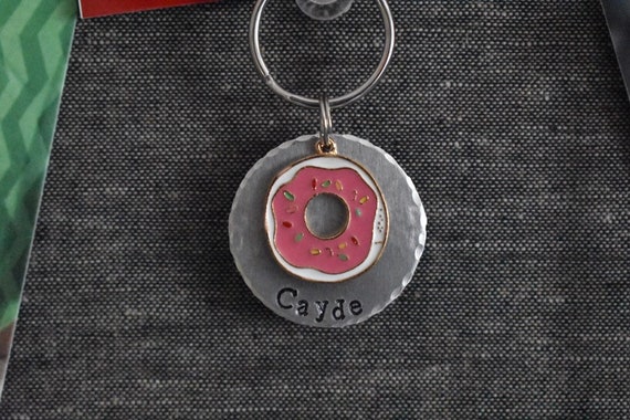 donut dog tag