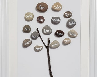 Custom Family Tree Pebble Art-Personalized