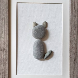 Custom Pet Portrait Pebble Art: Framed Rock Art
