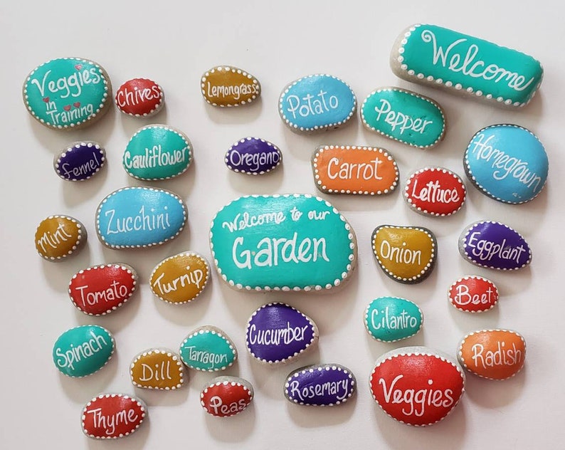 Personalized Painted Garden Markers: Vegetable Herb Plant Labels - Etsy